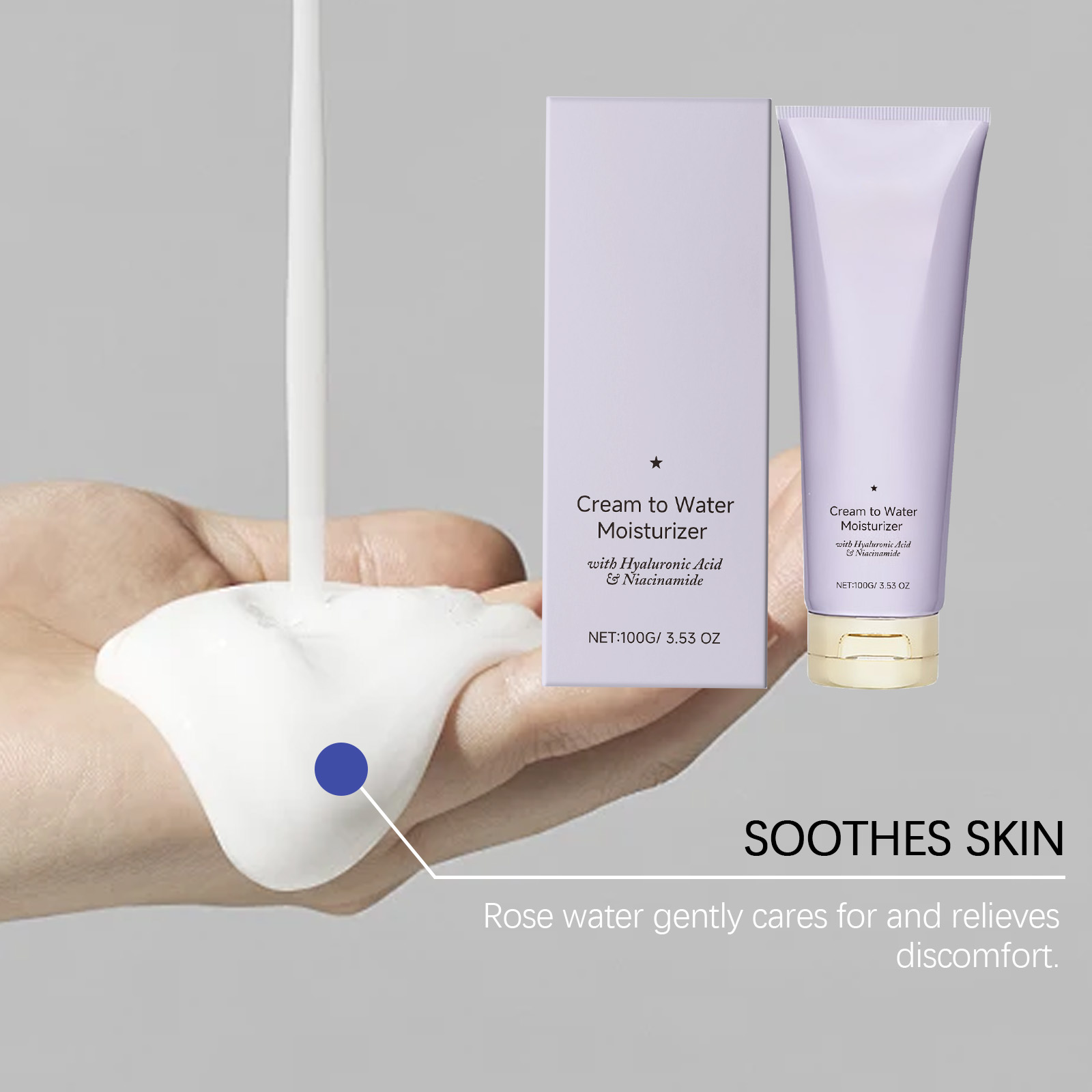 Hyaluronic Acid Moisturizing Cream Mild Hydrating Nourish Soft Tender Daily Care For Gentle Body Skin Care