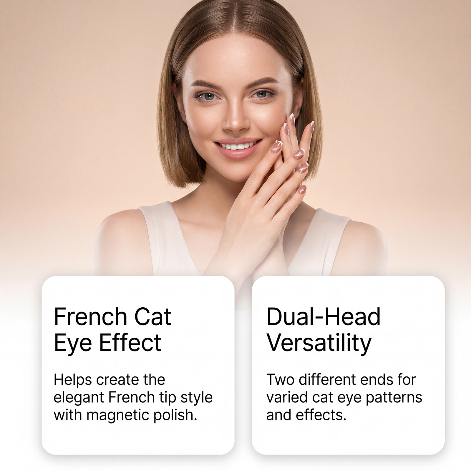 Dual Head French Cat Eye Magnet Daily Diy Easy Operate Nail Beautify Manicure Craft