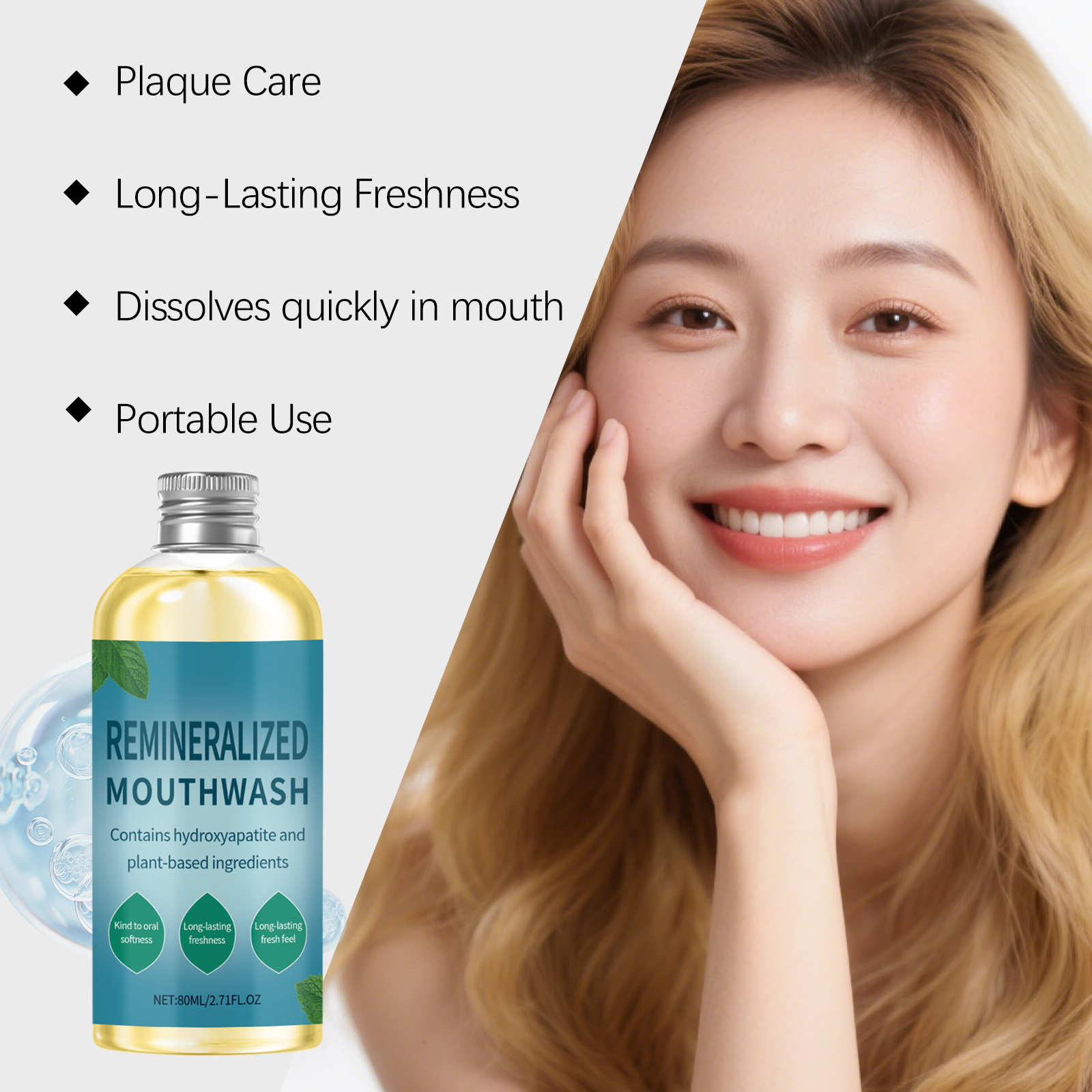 Mint Mouthwash Daily Care Fresh Breath Clean Teeth Protect Gum Skin Household Portable Oral Daily Use