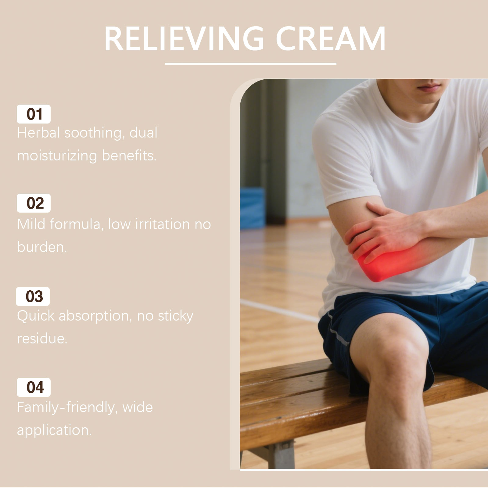 Herbal Care Cream With Mild Ingredients For External Massage Nourish Body Knee Hand Joint Skin