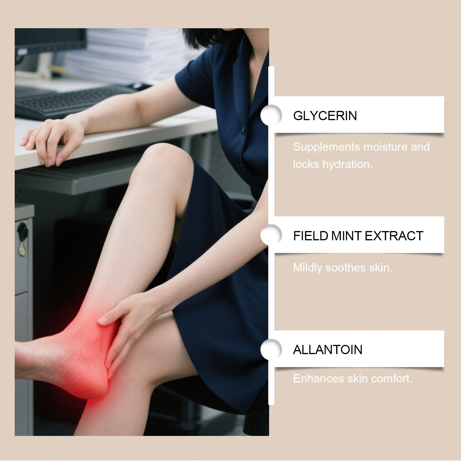 Herbal Care Cream With Mild Ingredients For External Massage Nourish Body Knee Hand Joint Skin