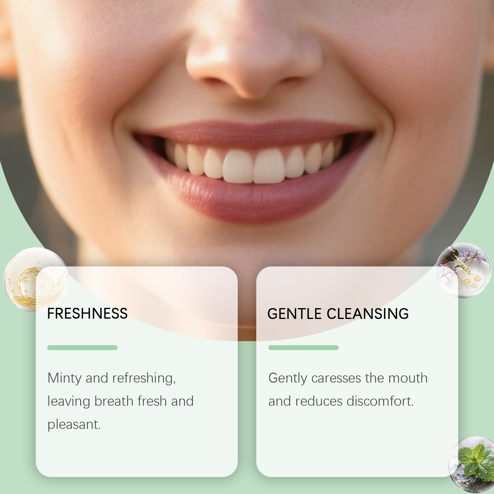 Spearmint Mouthwash Fresh Breath Natural Fragrance Mild Teeth Cleansing Household Daily Carry Pack