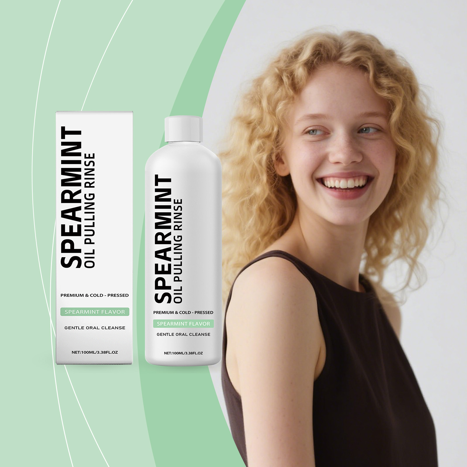 Spearmint Mouthwash Fresh Breath Natural Fragrance Mild Teeth Cleansing Household Daily Carry Pack