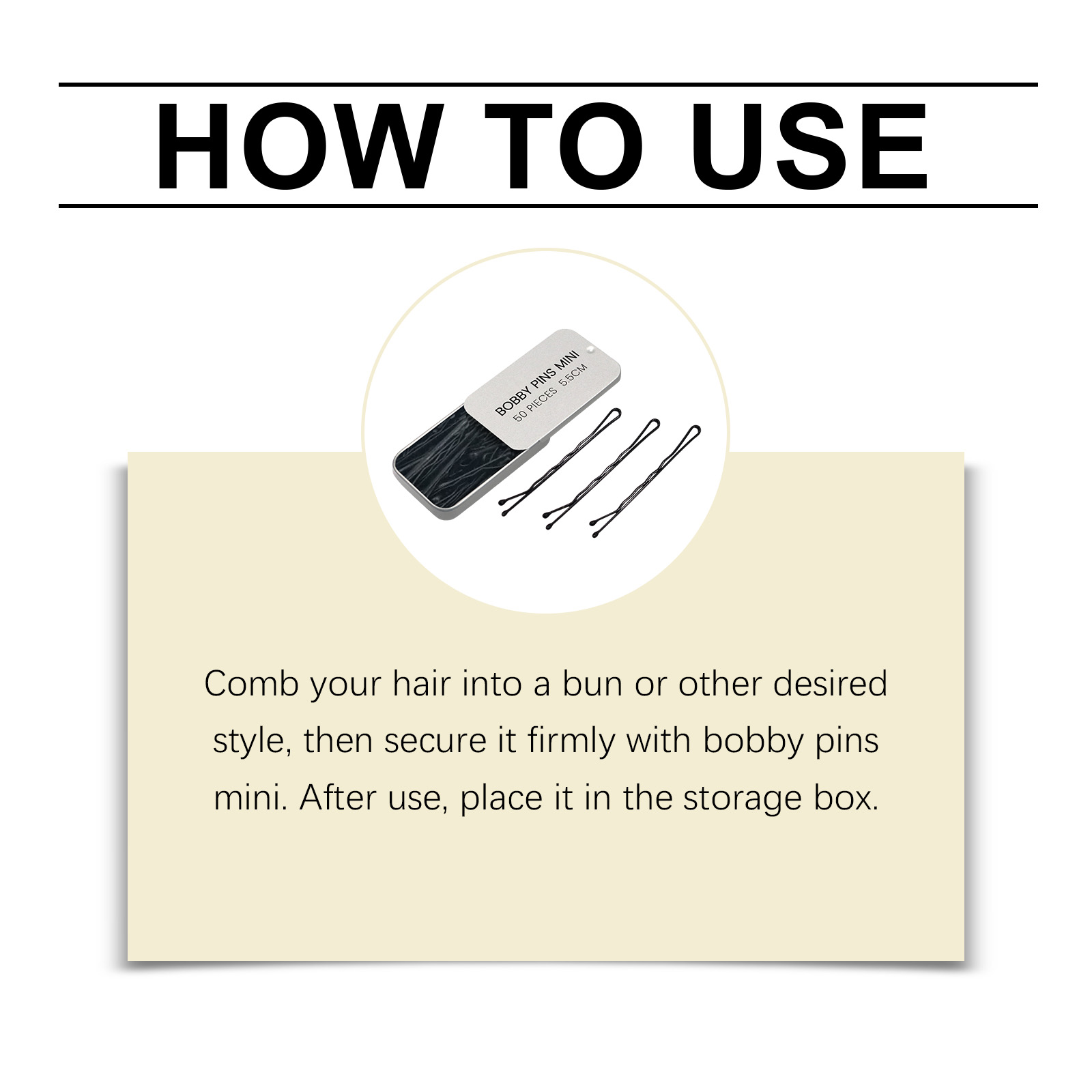 Metal Hair Bun Clip Black Simple Versatile Comfortable Worn Hair Accessory For Hair Fixing