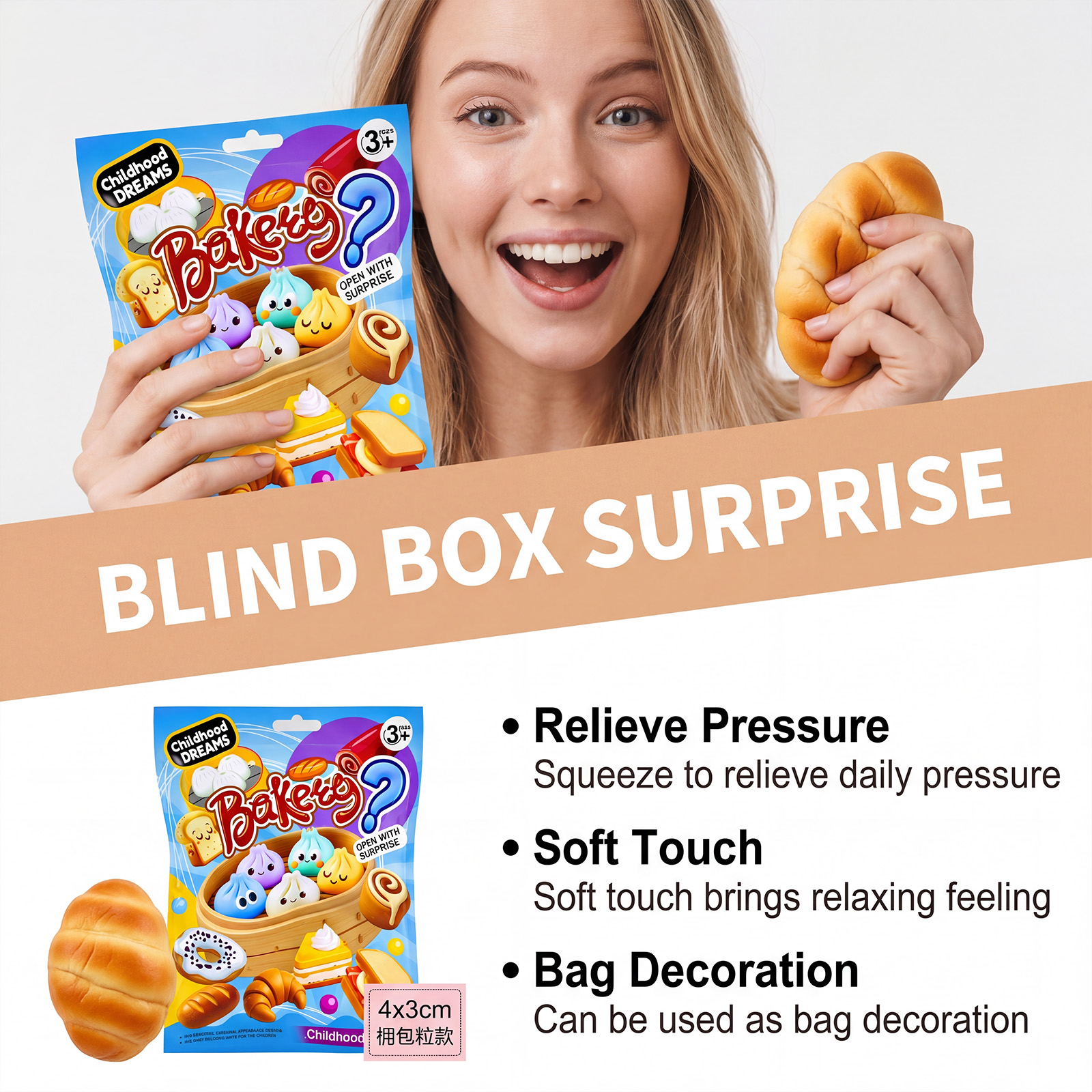 Imitation Bread Blind Bag Creative Soft Tiny Baking Ornament For Backpack Key Random Surprise Pack