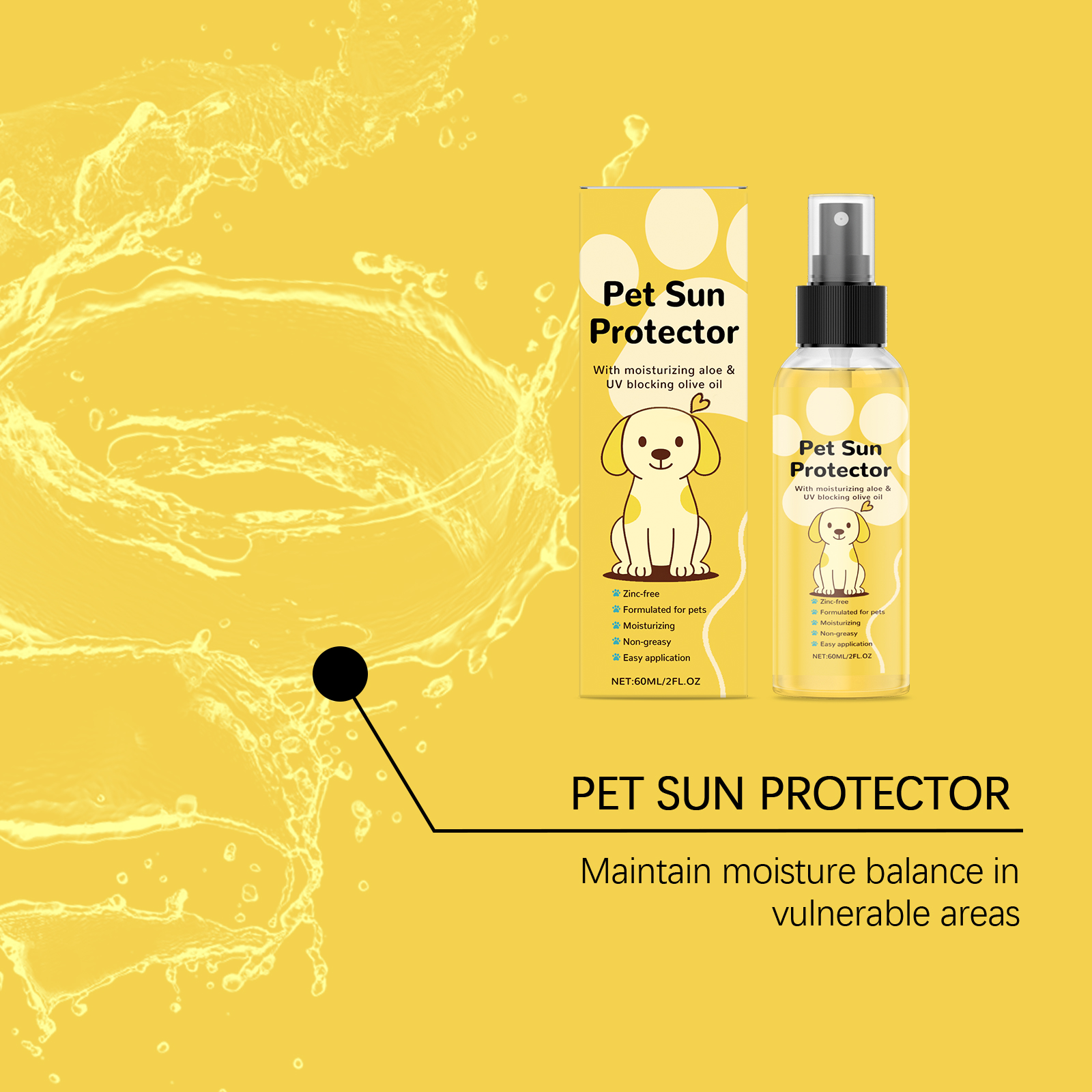Pet Protective Spray Summer Outdoor Cat Dog Hair Refreshing Non Greasy Gentle Convenient Care