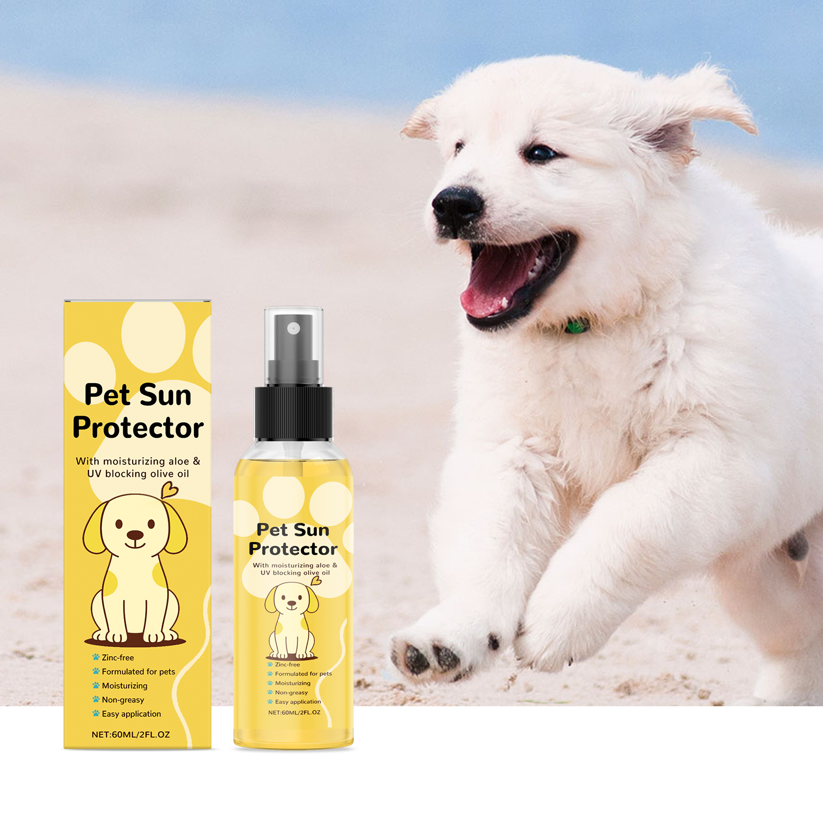 Pet Protective Spray Summer Outdoor Cat Dog Hair Refreshing Non Greasy Gentle Convenient Care