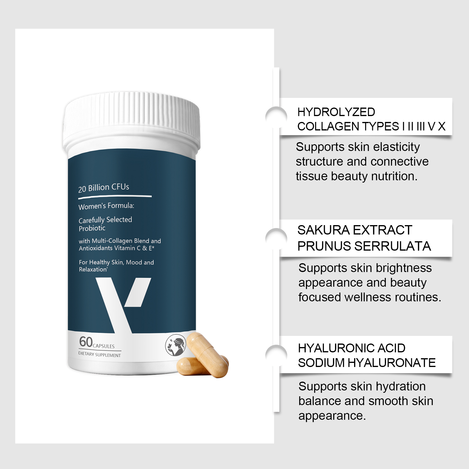 Female Care Capsule Gentle Body Nourish Vital Skin Hydration Physical Daily Health Care