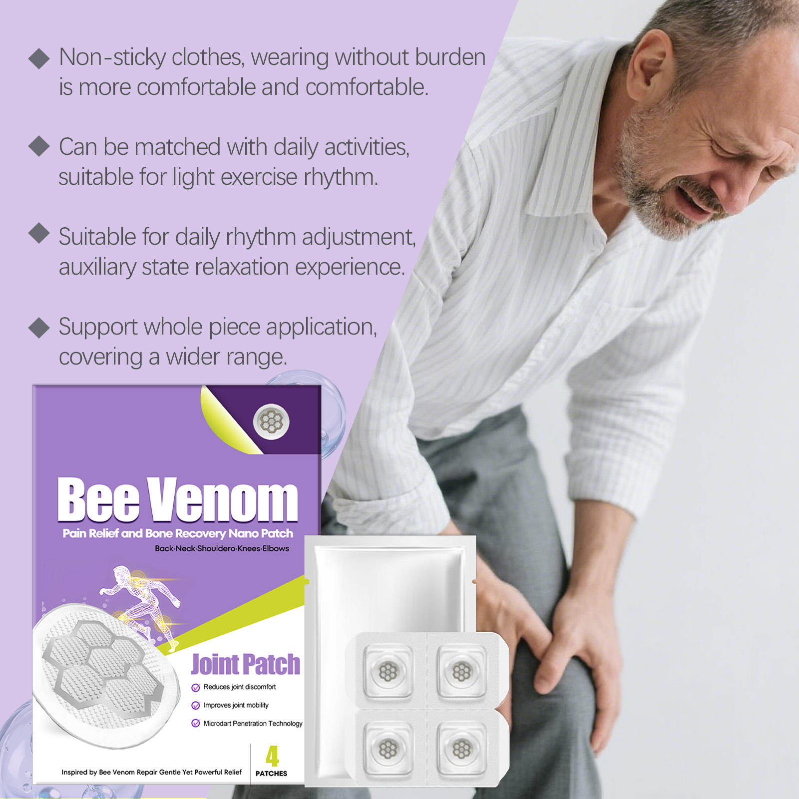 Joint Care Patch Gentle Ingredients Comfort Material Daily Massage Cervical Lumbar Knee Joint Nursing Protection