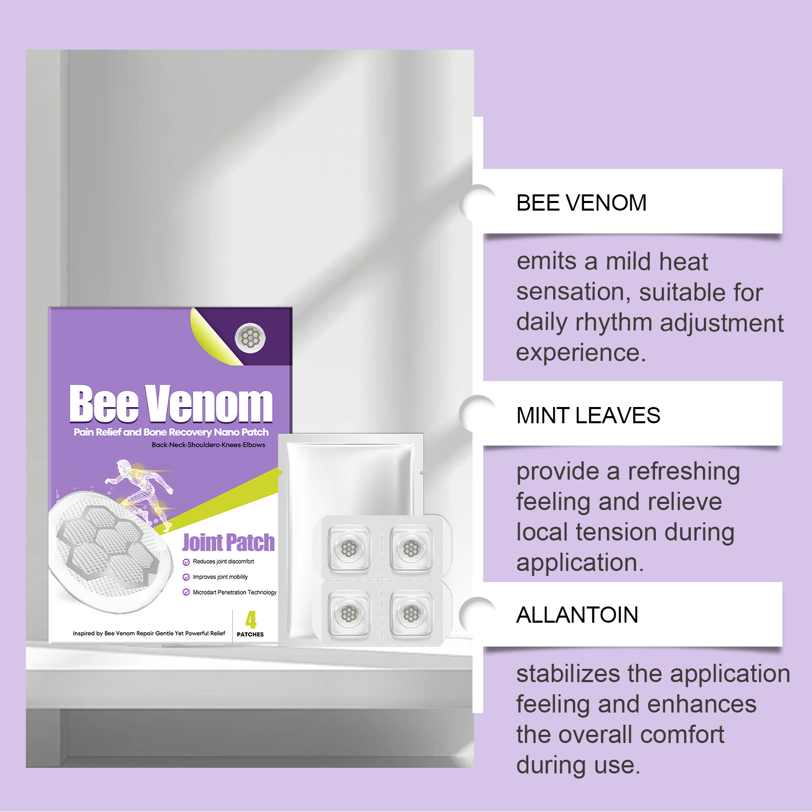 Joint Care Patch Gentle Ingredients Comfort Material Daily Massage Cervical Lumbar Knee Joint Nursing Protection