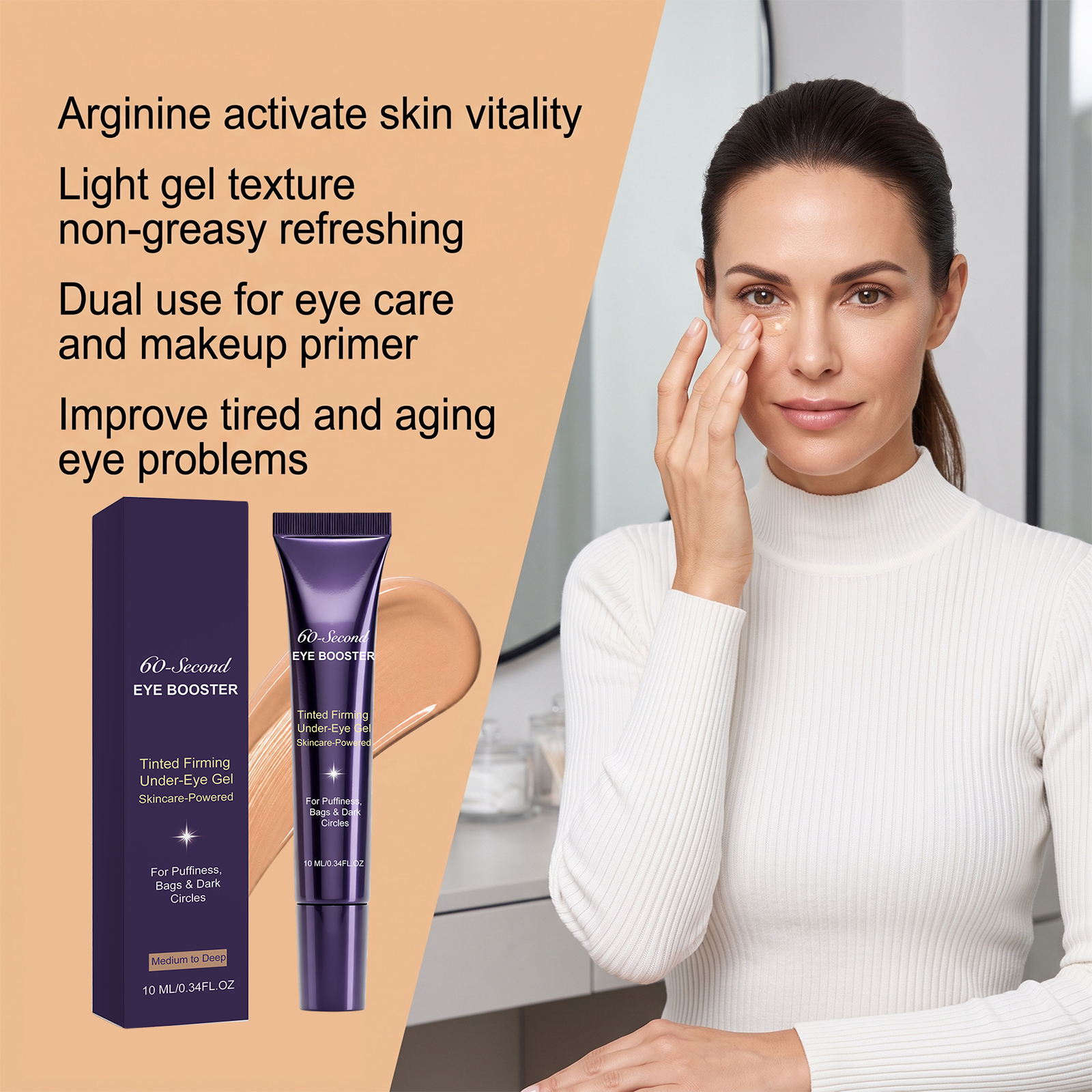 Sixty Second Eye Care Essence Deep Skin Tone Natural Delicate Daily Primer Skin Moisturizing Concealing Cream