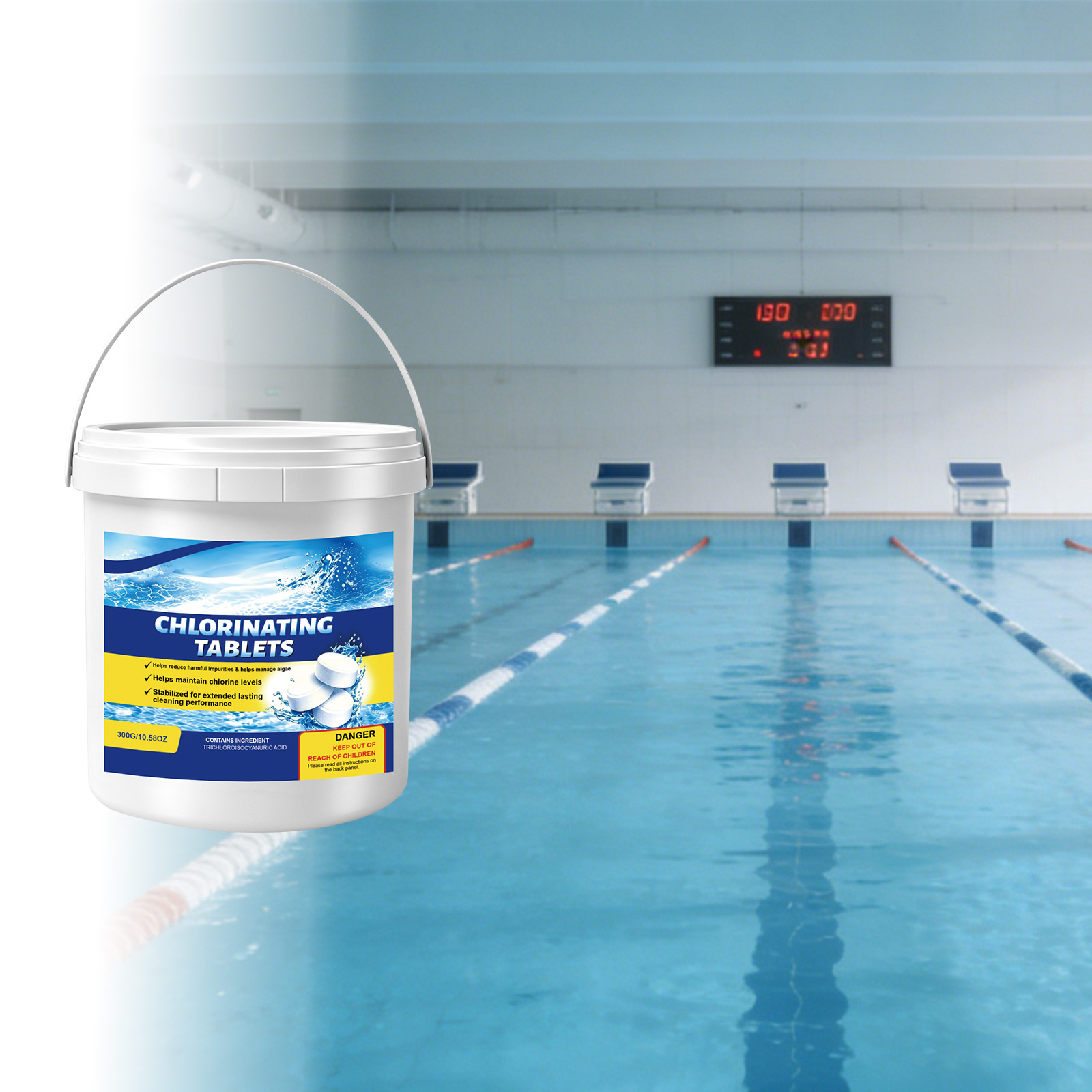 Pool Chlorine Tablets Clear Water Remove Stains Inhibit Algae Resist Sunlight Fit Courtyard Pools Hot Springs