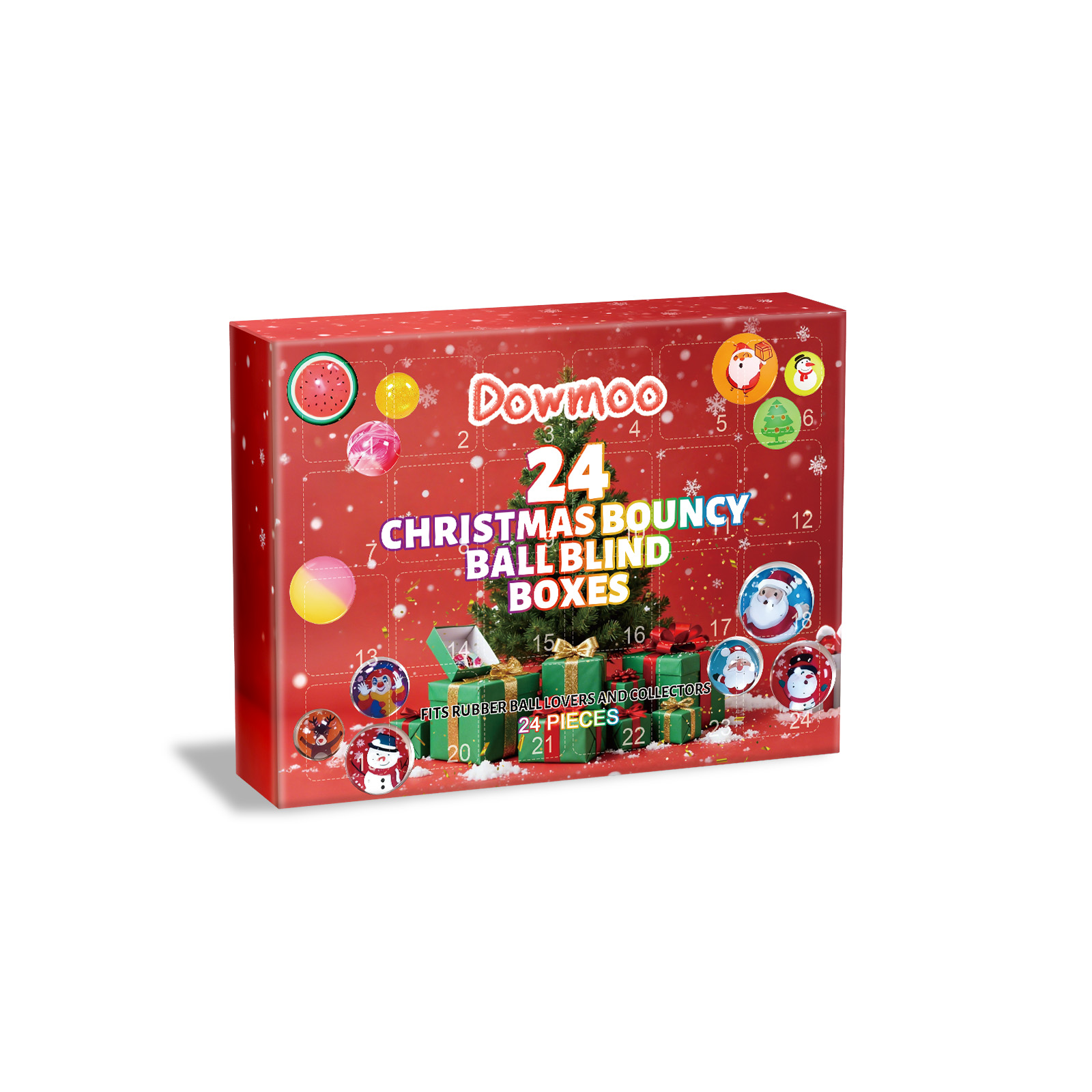 Dowmoo 24 Christmas Bouncy Ball Blind Boxes Holiday Gifts For Gamers Adults Children Toys