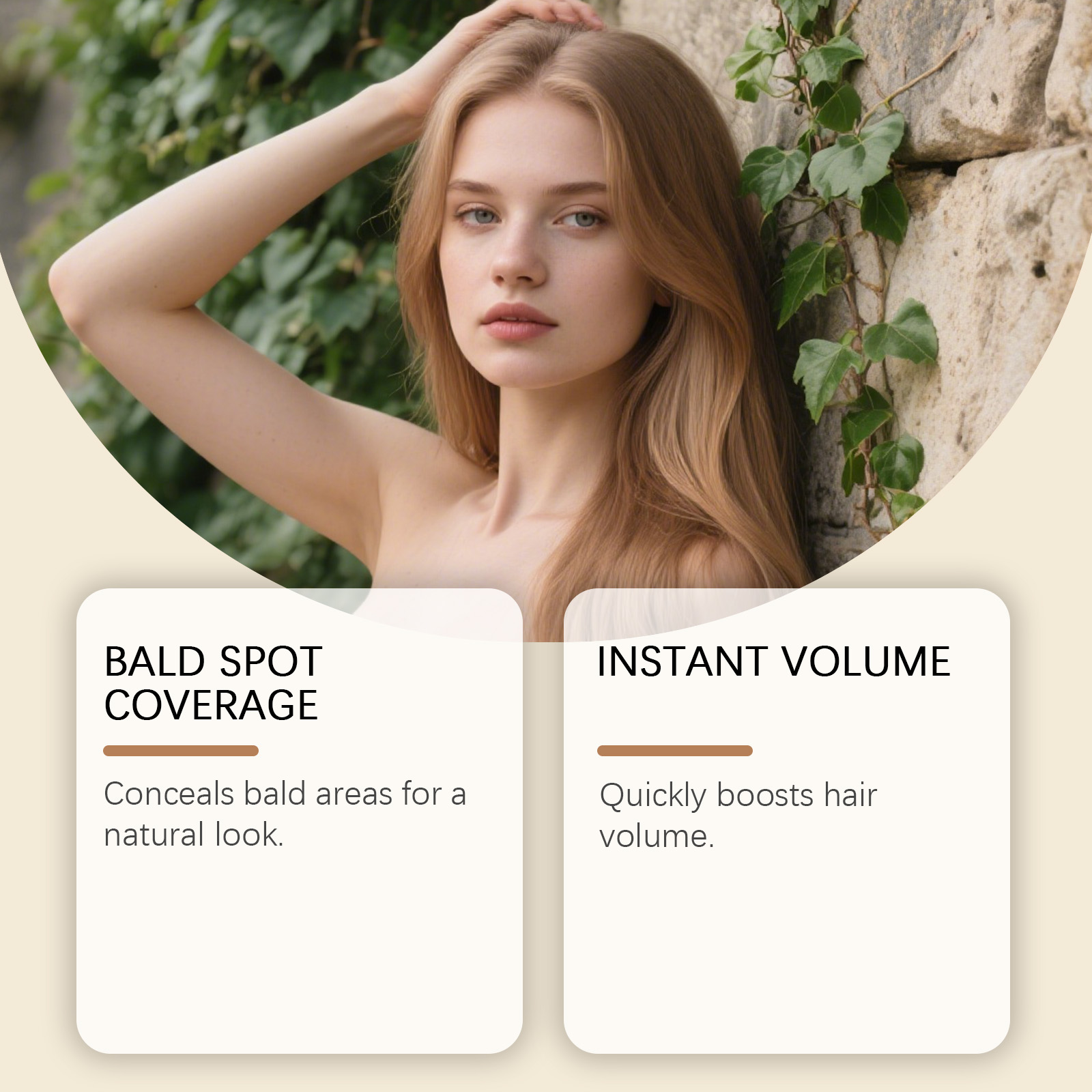 (Brown) Hairline Stick Natural Coverage With Brush Head Non Transfer Portable For Hair Gap Color Filling