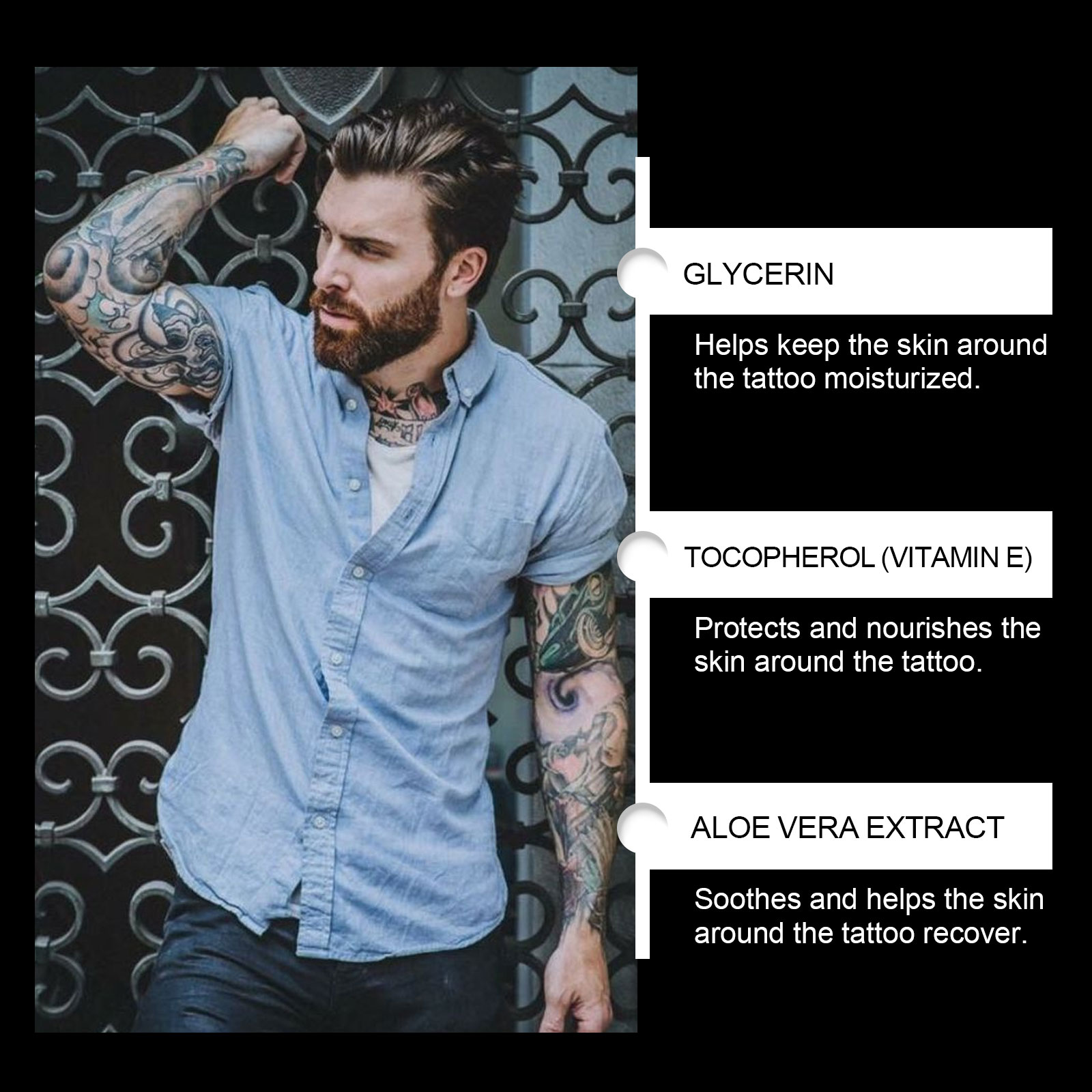 Tattoo Soothing Gel Gentle Cleansing Moisturizing Nourishing Body Skin Fade Tattoo Mark Care Gel