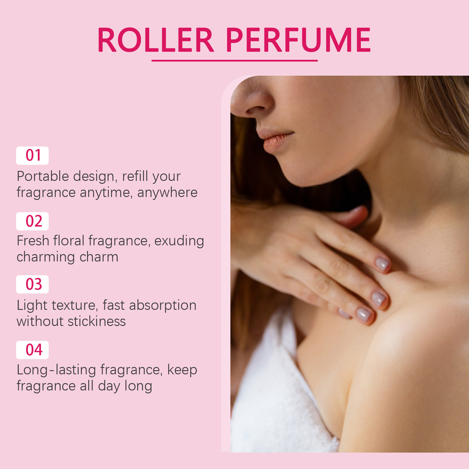 Women Roll On Perfume Fresh Elegant Charming Light Long Lasting Fragrance Romantic Sweet Daily Use Scent