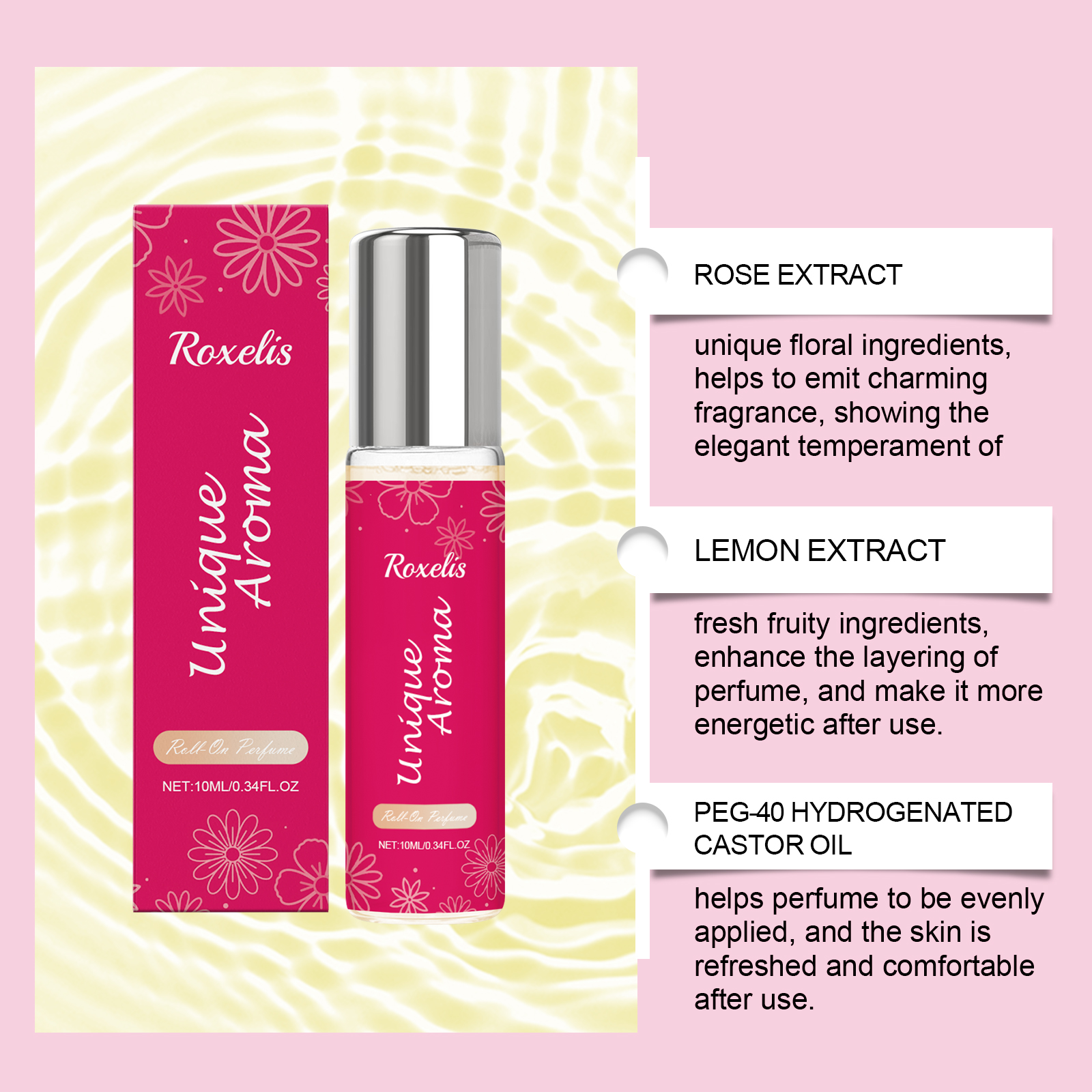 Women Roll On Perfume Fresh Elegant Charming Light Long Lasting Fragrance Romantic Sweet Daily Use Scent