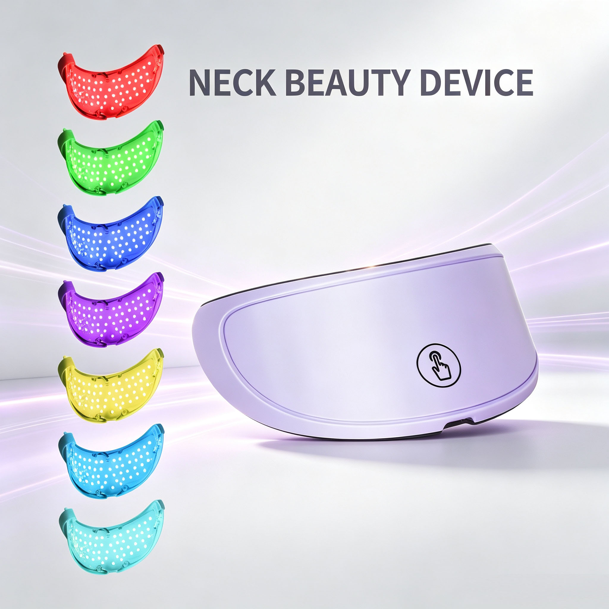 Neck LED Lift Mask 7 Color Photon Rejuvenation Beauty Neck Mask Anti-Wrinkle Skin Tightening Neck Beauty Device Skin Brighten Rejuvenation Neck Wrinkle Remover