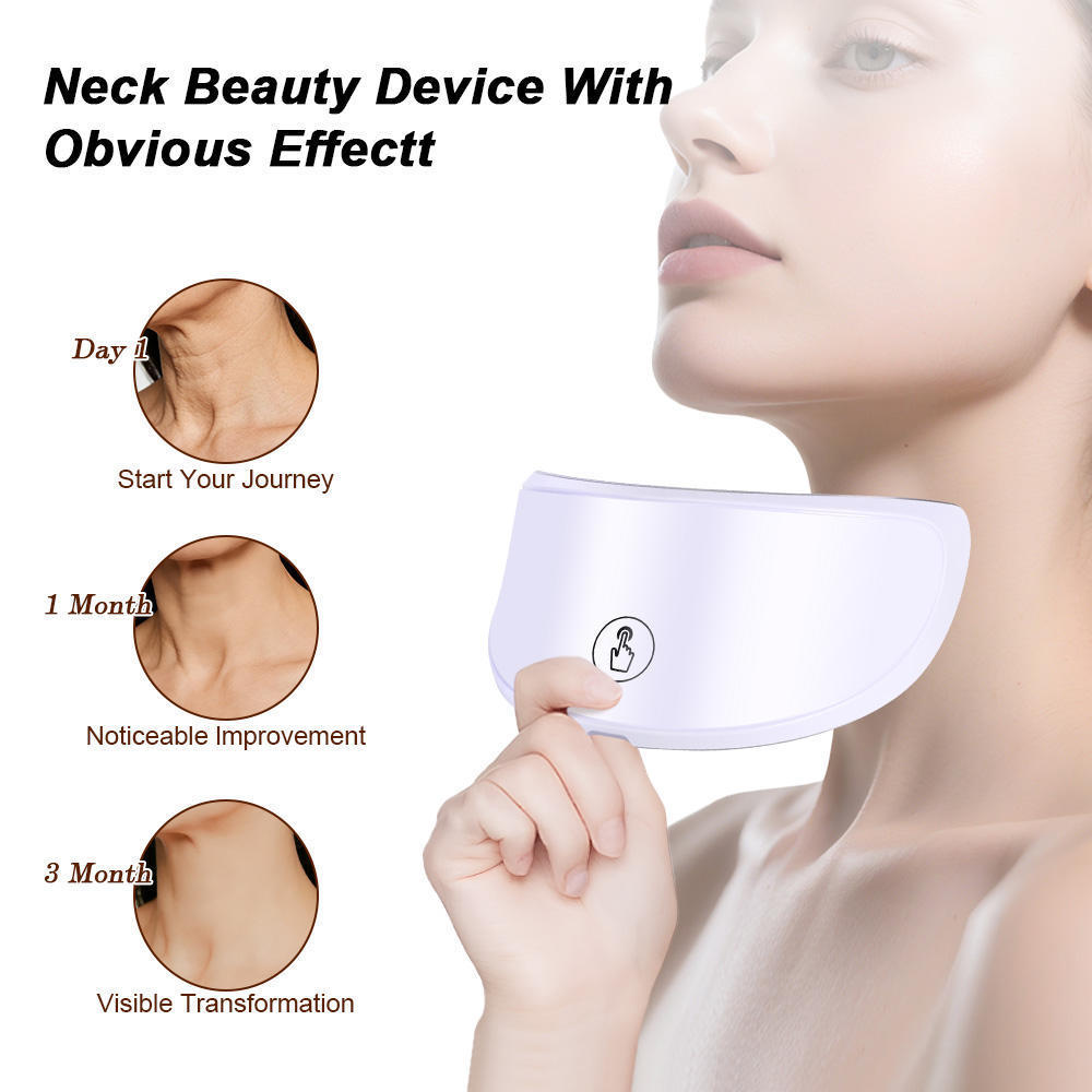 Neck LED Lift Mask 7 Color Photon Rejuvenation Beauty Neck Mask Anti-Wrinkle Skin Tightening Neck Beauty Device Skin Brighten Rejuvenation Neck Wrinkle Remover
