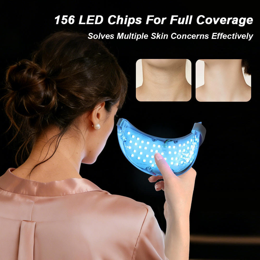 Neck LED Lift Mask 7 Color Photon Rejuvenation Beauty Neck Mask Anti-Wrinkle Skin Tightening Neck Beauty Device Skin Brighten Rejuvenation Neck Wrinkle Remover
