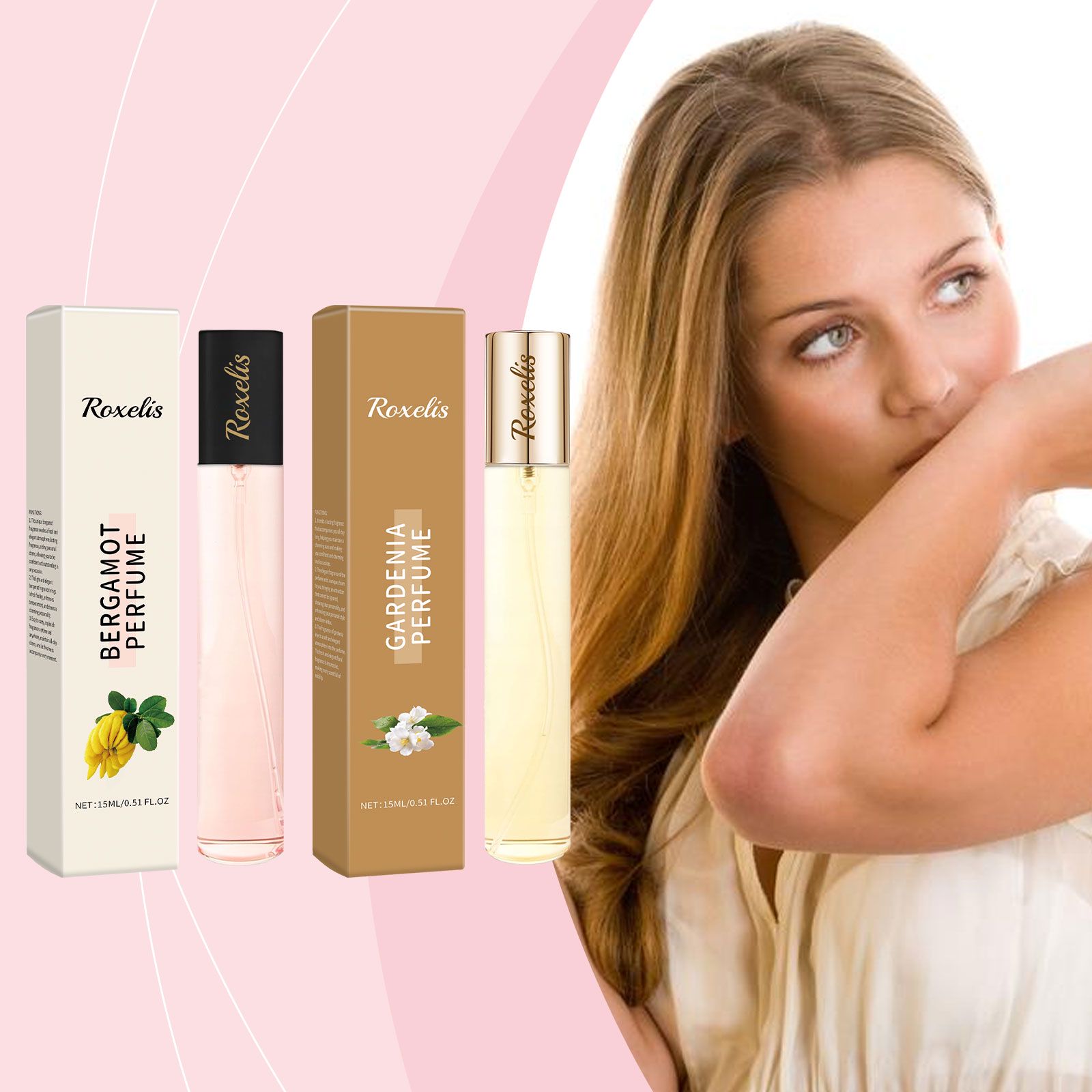 (Gardenia) Elegant Perfume Bergamot Rose Fresh Long Lasting Portable For Daily Wear And Gifting 15ml