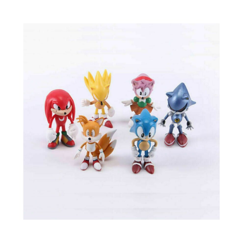 6PCS Sonic the Hedgehog Action Figure Cake Toper Birthday Gift Kids Toy