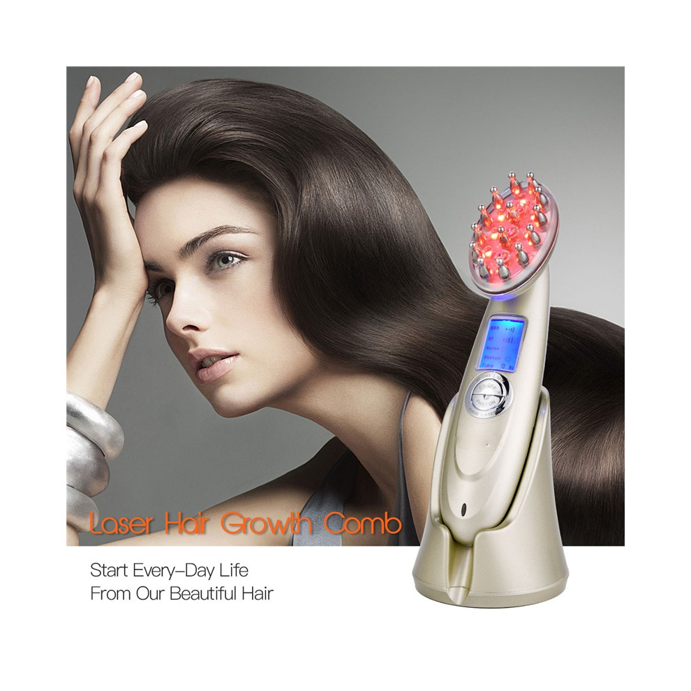 Laser Hair Growth Massage Comb Anti Hair Loss Massager EMS Vibration Massager Brushes Hair Regrowth Comb