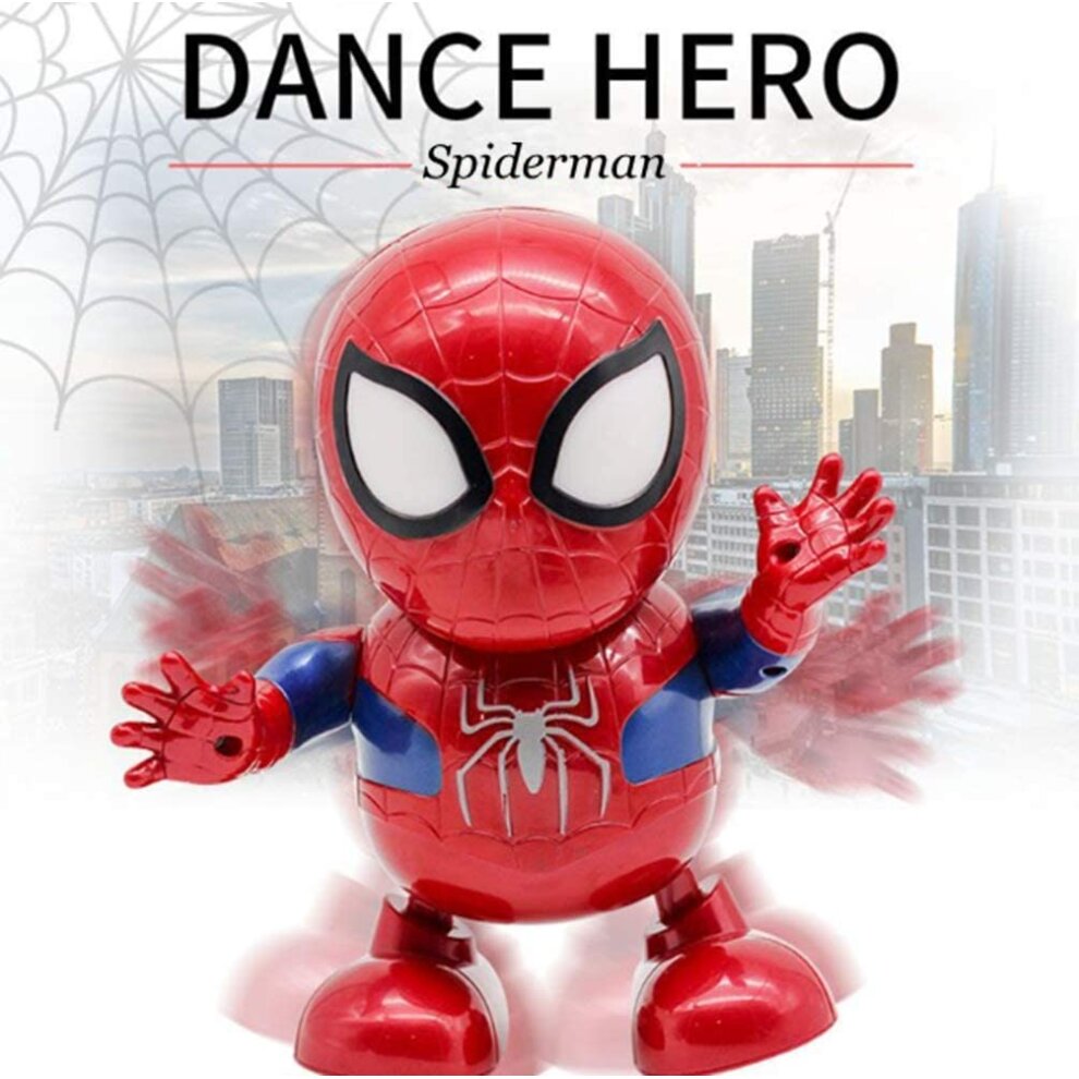 (Action Figure Dance Super Hero Robot Toy Dancing Music Lights For Kids Gift - Spiderman