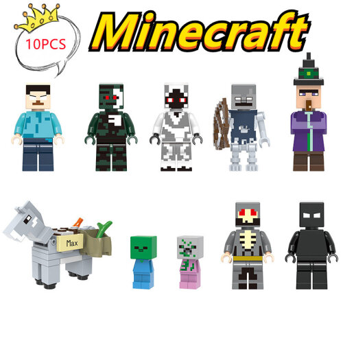 10PCS Minecraft New Style Minifigures Toys Fit Lego