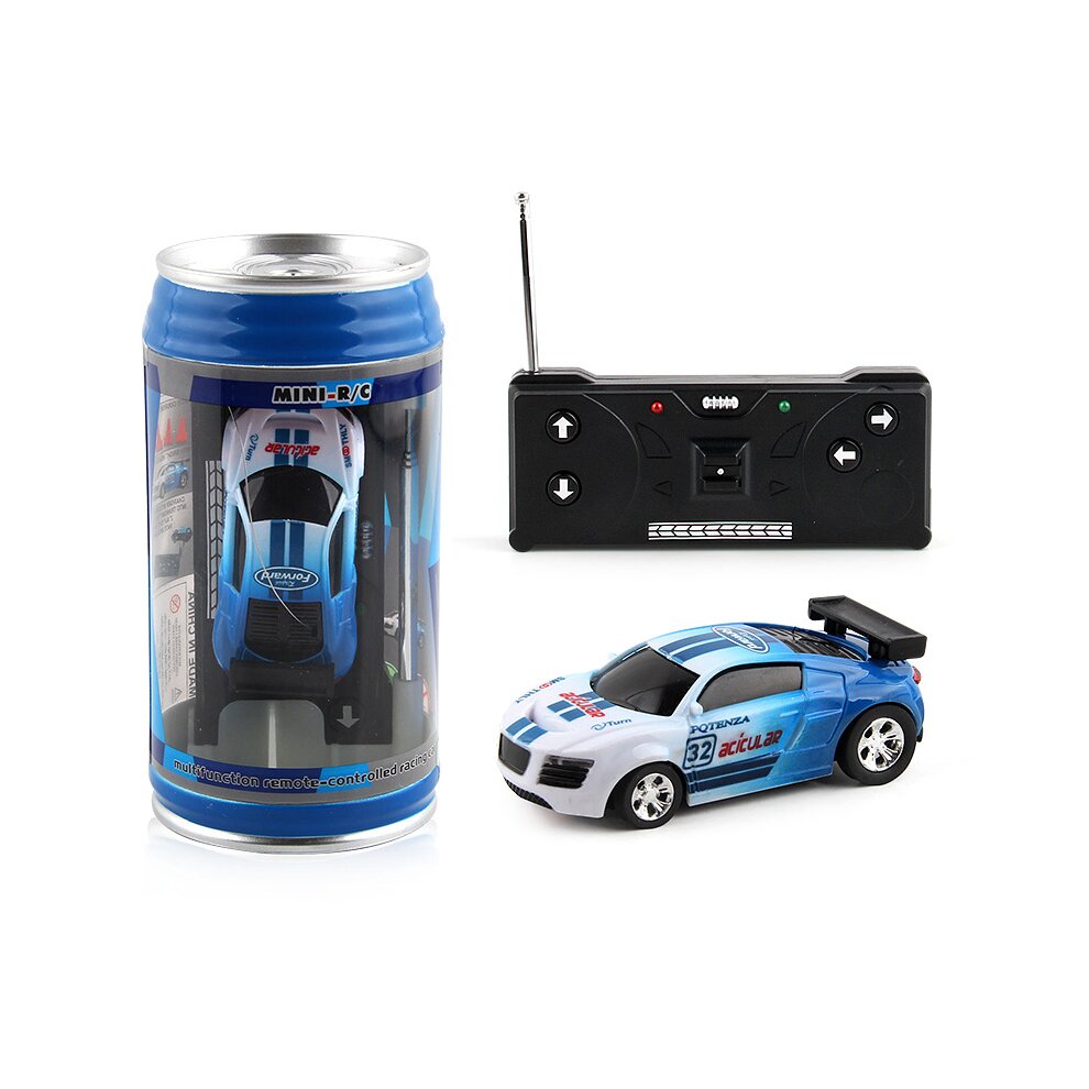 (Blue) Toy Car Children Mini Canned Remote Control Car