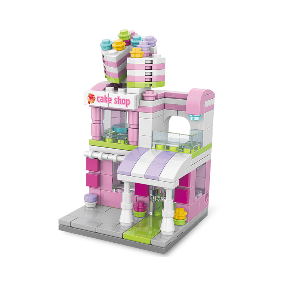 (Ice cream) City Street View Building Blocks Model Building For Children Toys Education Building Bricks Toy Christmas Gifts Compatible with LEGO