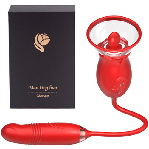 Rose Sex Toy for Womens G Spot Vibrator Dildo Adult Sex Tongue Licking Stimulator Personal Massager  with 10 Telescopic And 3 Sucking Modes Couples Women Vibrators Clitoral Nipple Quick Pleasure