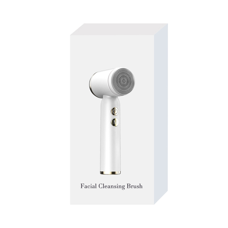 (White) Facial Cleansing Brush Electric Face Exfoliating Pore Cleaner Blackhead Removal Tools Compress Therapy Rechargeable Waterproof