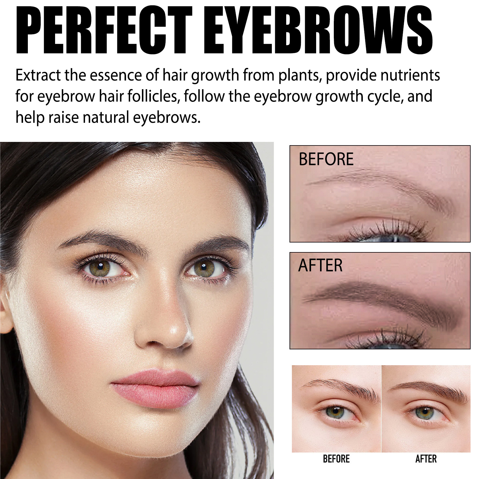 Eyebrow Growth Serum Rapid Brow Eyebrows Enhancing Liquid Boost Longer Fuller Thicker Stronger Healthier Nourishing Natural Eyebrow Solution 3ml.