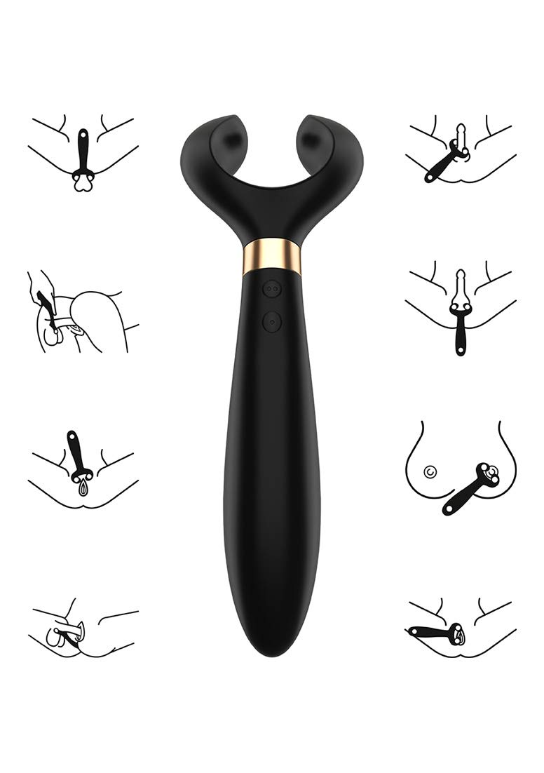 (Blue) Satisfyer Endless Fun Vibrator for Couples Sex Toy Dildo for Clitoral G-spot Stimulation Men Penis Ring Multifunctional