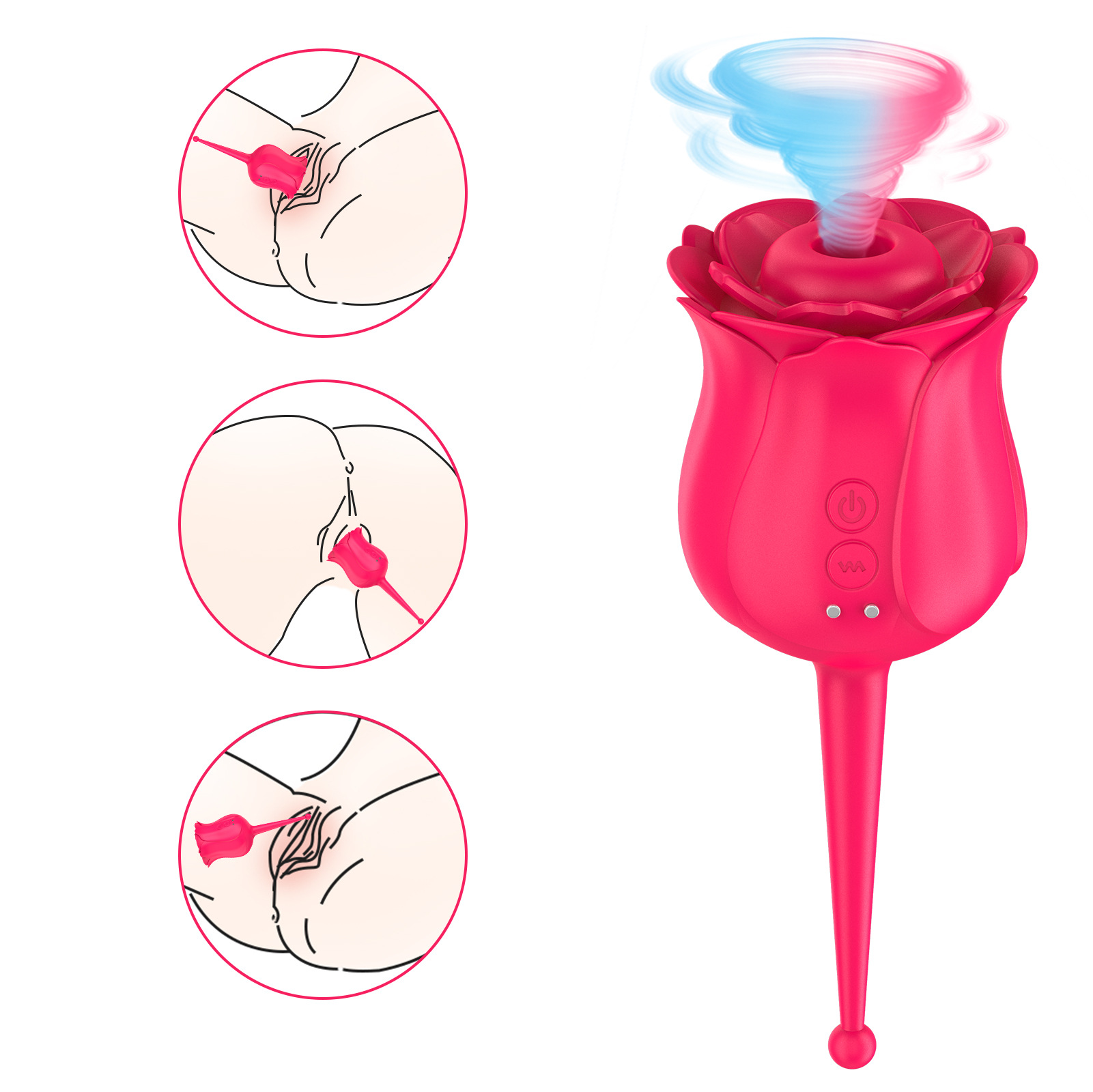 (Rose Red) Rose Vibrator Sex Toys for Adults Clit Vaginal Nipple Sucker Breast Enlarge Massager Masturbation