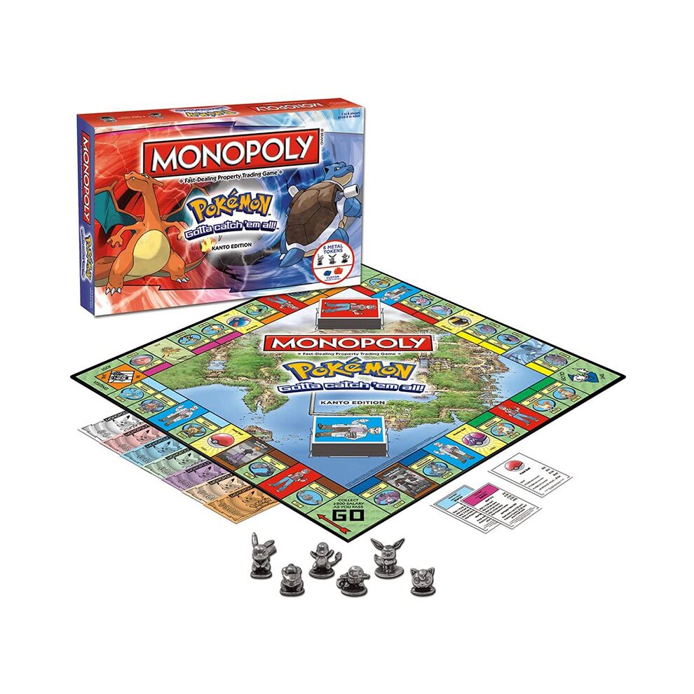 (Pokemon Monopoly Board Game A) Monopoly Pokémon Board Game Card Game Family Gathering Puzzle Game Kids Toys Gift