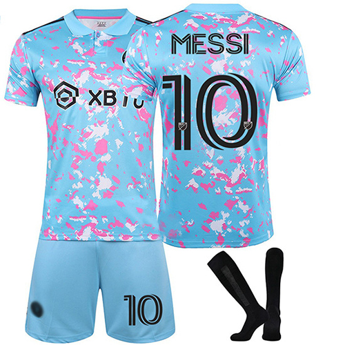 Miami Football Kit Kids No.10 Airy Quick Dry Jersey for Boys Messi Miami Home Away Football Kit Soccer Football Shirts Shorts Socks Sets