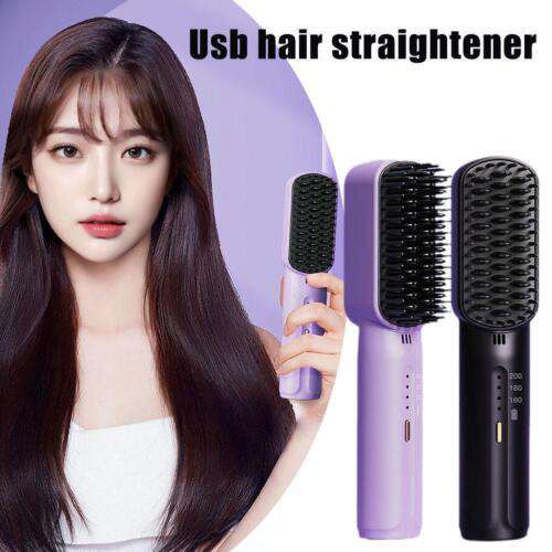USB Hair Straightener Hair Styling Devices Portable Cordless Hair Straightener Mini Comb Rechargeable