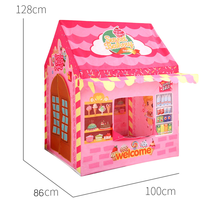 Children Pretend Play Shop Tent Fun Role-Playing Game House Pink