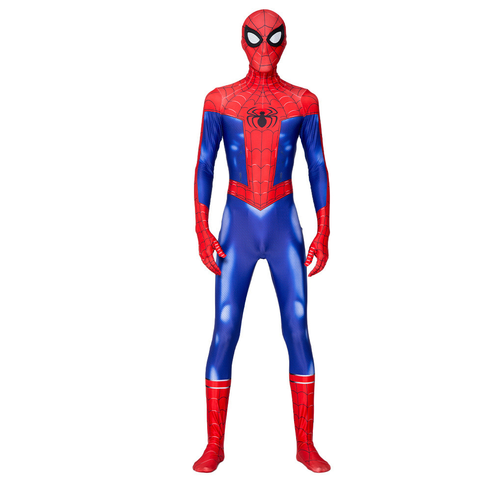 (Size 100) Spider Man Kids Costume Marvel Superhero Fancy Dress Bodysuit for Halloween Cosplay Adventures Jumpsuit