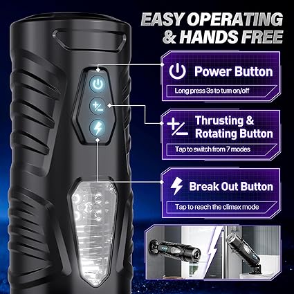 Male Sex Toys Masturbator Automatic Men Vibrator Mens Sex Toys Penis Stimulation Adult Toys Stroker with 7 Rotating Thrusting LCD Display