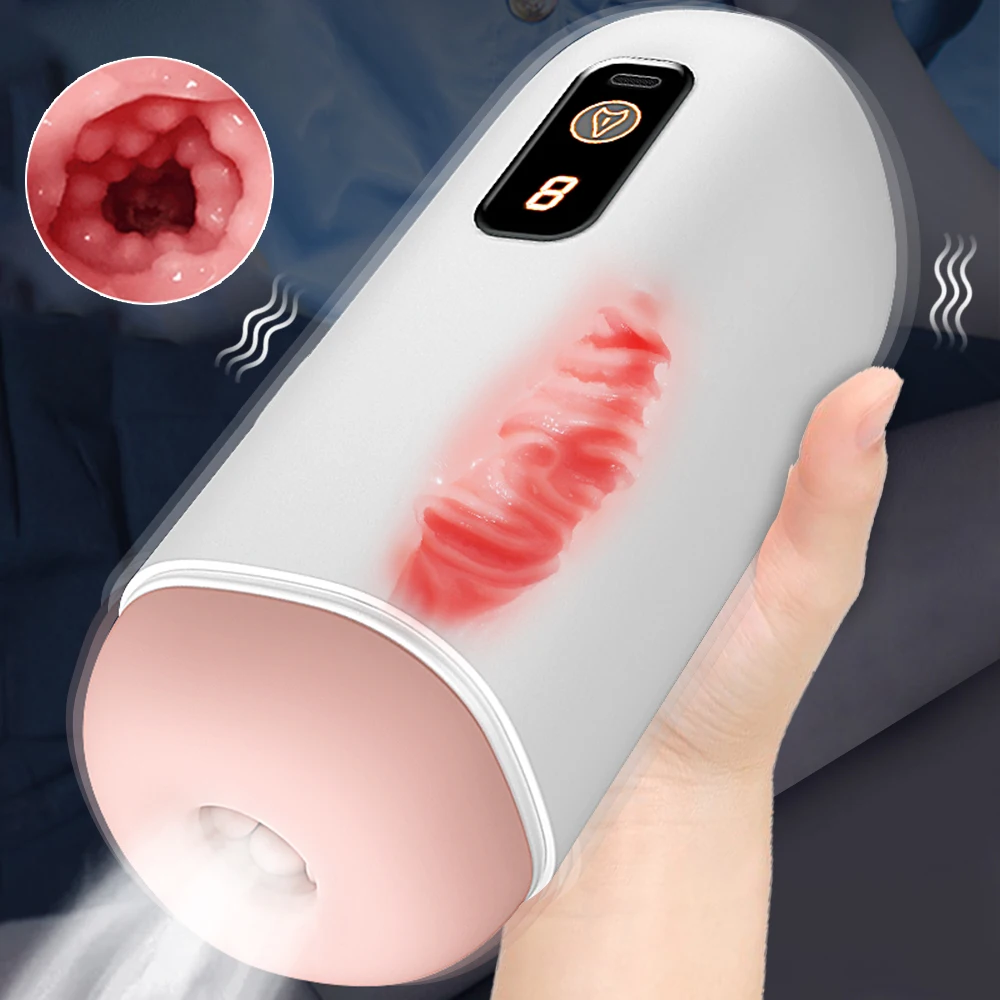 Male Blowjob Masturbator Automatic Sex Toys Lifelike Vagina Vibrator Sucking Aircraft Cup Electric Sex Machine Pocket Pusssy Adult for Man Toys