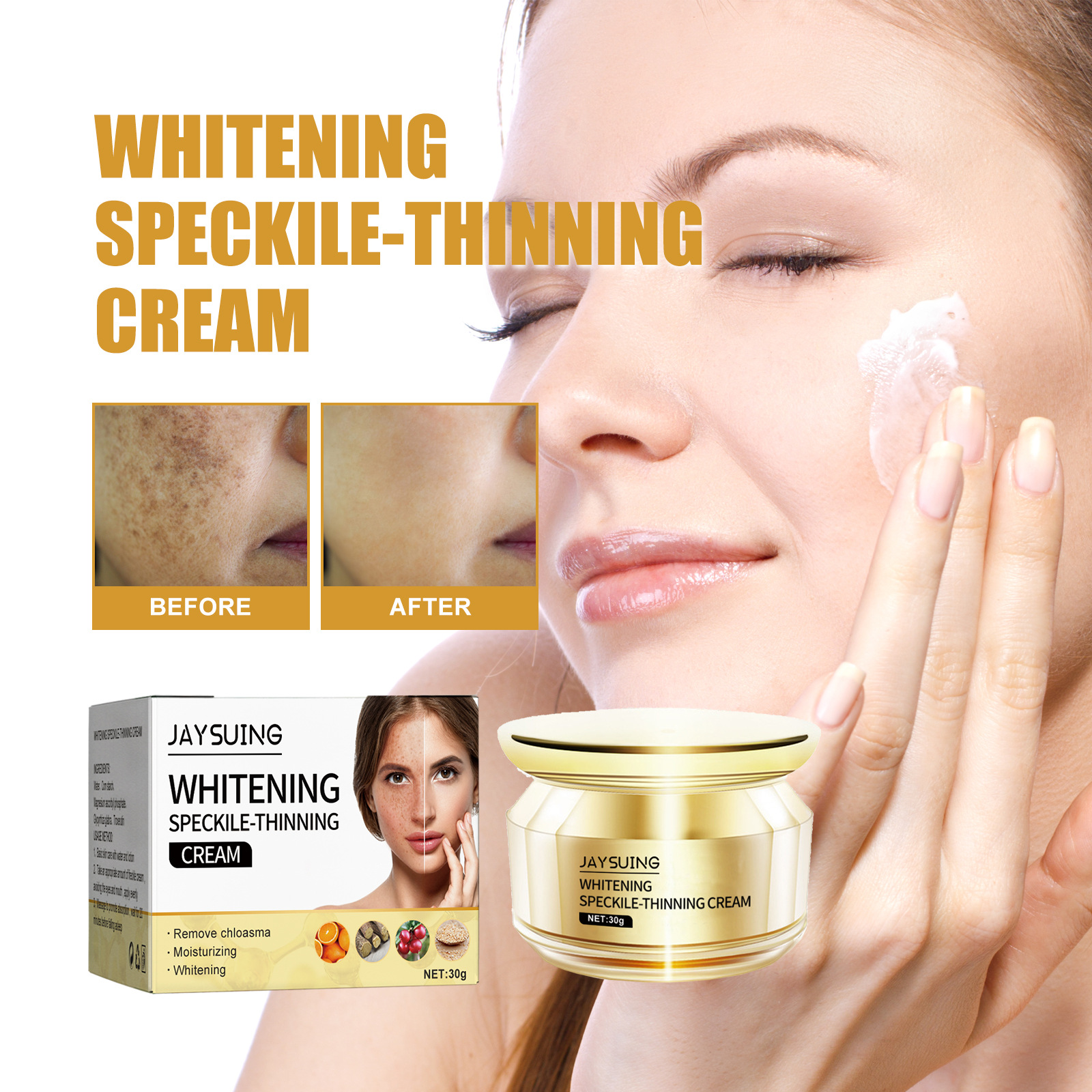 (1 PC) Fade Pigmentation Facial Lightening Cream Anti Dark Spots Cream Removal Melasma Freckles Correct Melanin Dullness Hydrate Face Skin Care Moisturize