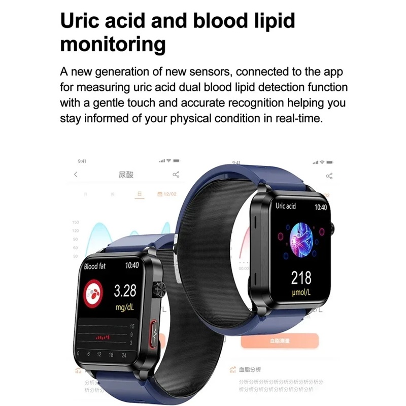 New Health Smart Watch Men Blood Sugar Blood Pressure Fitness Sport Watches Full Touch Screen SmartWatch