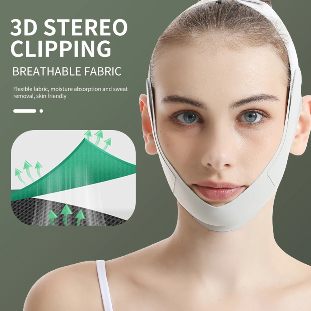 Reusable Face Slimming Bandage V Line Face Shaper Women Tighten Chin Cheek Lift Up Belt Facial Massage Strap Face Skin Care Sleep Shaping Beauty Tools