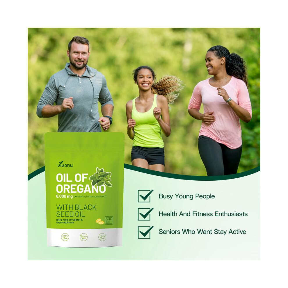 Oil of Oregano with Black Seed Oil 300 Capsules | Natural Antioxidants | Nutritional Support | Highly Effective Botanicals Dietary Healthcare