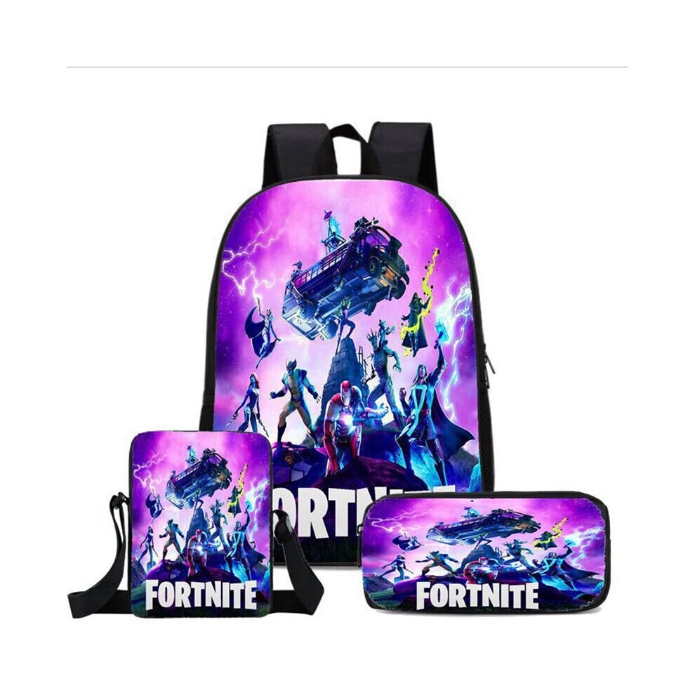 Fortnite Game School Bag Backpack Lunch Bag Pencil Case 3PCS