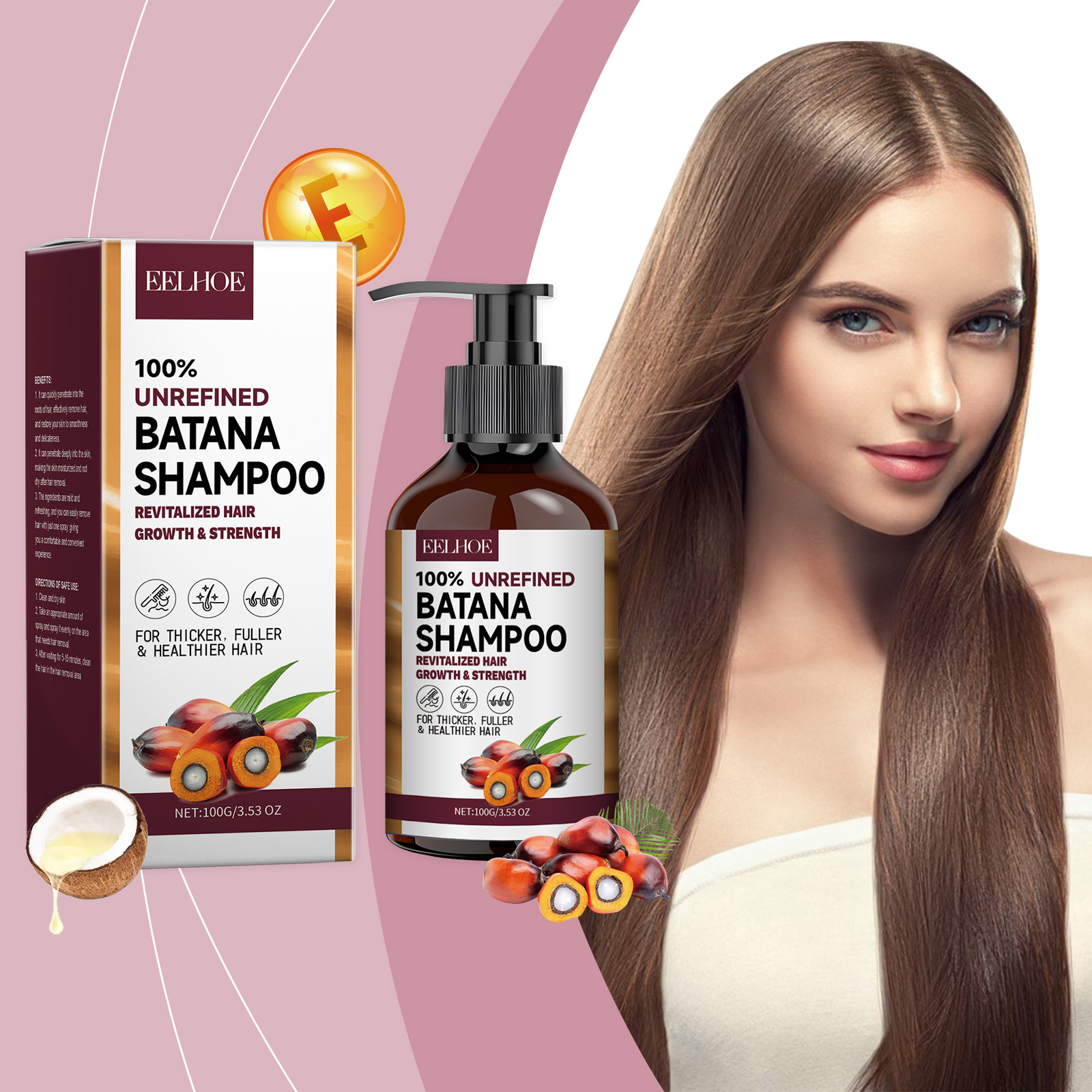 Organic Batana Oils Shampoo Treatment Damaged Split Hair Reduce Hair Loss Deep Cleansing Nourish Hair Care Growth Shampoo 100g
