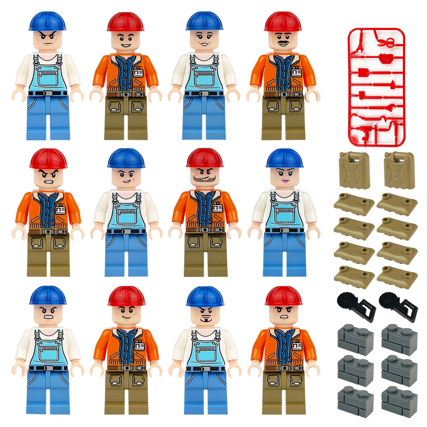 (Farmers) Different Professions Building Block Toys Engineers Doctors Nurses Astronauts Farmers Chefs Mini Figures for Boys Girls Gifts